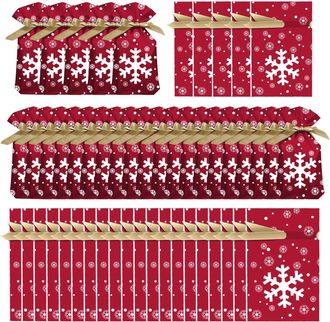 Generic Yuletide Cord Pouches Diverse Dimension Volumes Labels For Celebration Events Infuse Festive Joy Versatile Seasonal Sacks Fabric Material Holders Mini