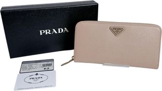 Prada Saffiano Leather Long Wallet (Bi-Fold) (Pre-Owned)