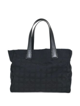 Chanel 2003 Jacquard Travel Line Tote - Black
