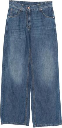 Brunello Cucinelli Embellished-detail Wide-leg Jeans