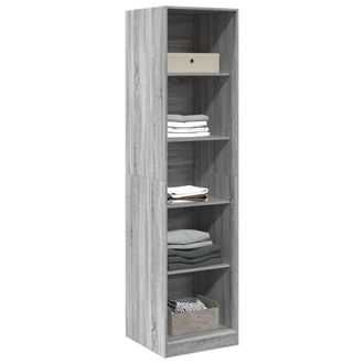 Berkfield Home Wardrobe Grey Sonoma 50x50x200 cm Engineered Wood | Size: 50 x 50 x 200 cm