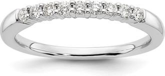 Diamond2Deal 14k White Gold Lab Grown Diamond 9-Stone Band Ring 1/4Ct Clarity- VS Color- G-H