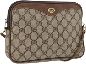 Gucci Pre-owned Vintage Schoudertas - Dames - Vintage Schoudertas - Beige - ONE Size - Leer - Vintage
