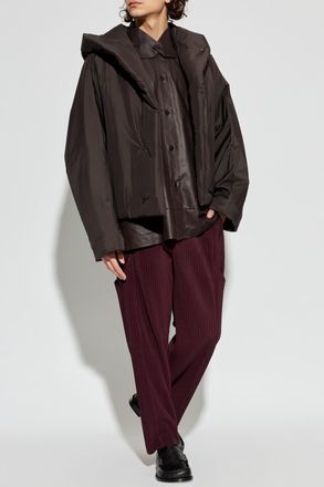 Homme Pliss&eacute; Issey Miyake Oversize Jacket, Mens, Brown