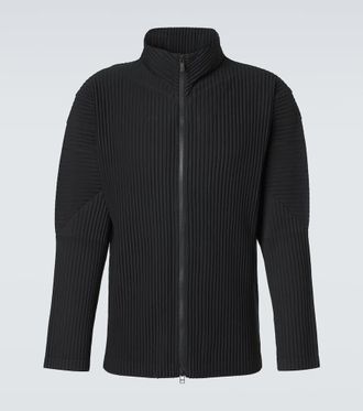 Homme Pliss&eacute; Issey Miyake Homme Pliss&eacute; Issey Miyake Basics pleated zip-up cardigan