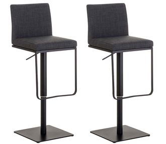 Clp Clp - Lote De 2 Taburetes De Bar Funda De Tela Panam&aacute; Gris Oscuro Negro