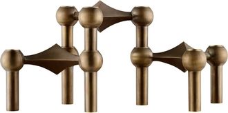 Stoff Nagel Kerzenhalter, Messing brüniert (3er-Set)