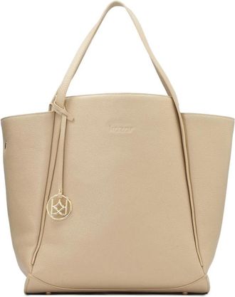Kazar Grote trapeziumvormige schoudertas - Dames - Shoppers - Beige - ONE Size - Leer - Tassen