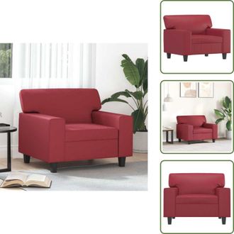 vidaXL The Living Store Poltrona Rosso Vino 60 cm in Similpelle - Poltrona rossa