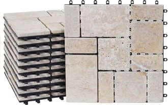 Hhg Piastrelle per pavimento da esterno HHG-929 11 pezzi = 1m&sup2; bianco