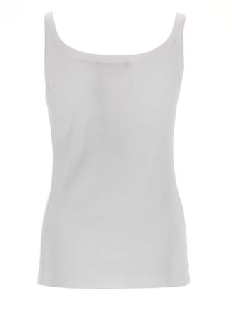 Dolce & Gabbana Logo-Embroidered Cotton Tank Top - White