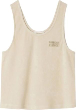 American Vintage Fuxow Tank - Dames - Tops zonder mouwen - Beige - S - Katoen - Tops