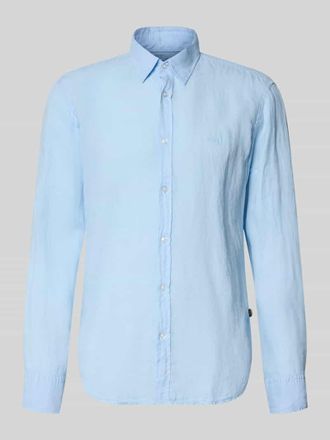 Boss Orange by Hugo Boss BOSS Orange Regular Fit Freizeithemd aus reinem Leinen Modell RELEGANT in Ocean, Gr&ouml;&szlig;e XXXL