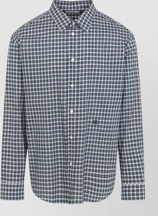 Celine long sleeve checked shirt button down collar