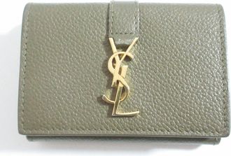 Saint Laurent Khaki Wallet (Tri-Fold) (Pre-Owned)