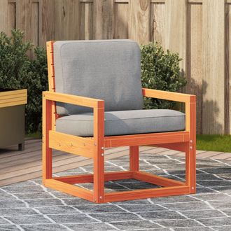 vidaXL Vidaxl - Silla De Jard&iacute;n Madera Maciza De Pino Marr&oacute;n Cera 57,5x63x76 Cm