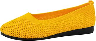 Generic Womens Ballet Flats Slip On Knit Pumps Ballerina Round Toe Solid Color Ballet Shoes Ladies Casual Daily Comfortable Work Dress Shoes Lightweight Walki