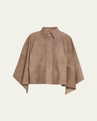 Brunello Cucinelli Suede Cape Jacket