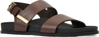 Aquatalia Irma Weatherproof Quarter Strap Sandal in Brown Calf at Nordstrom, Size 7