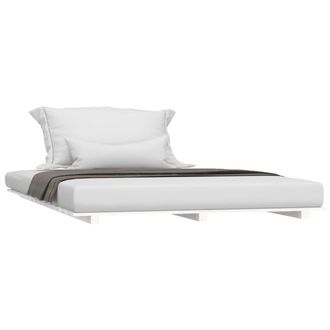 vidaXL Estructura De Cama De Madera Maciza De Pino Blanco 140x190 Cm Vidaxl