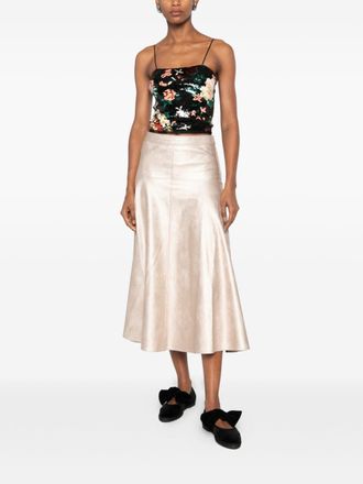 Forte_Forte Metallic Eco Leather Skirt - Silver