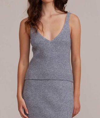 Lucy Paris Enya Knit Top In Grey