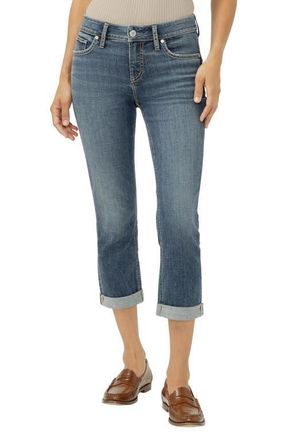 Silver Jeans Co Elyse Curvy Mid Rise Capri Jeans in Beverly at Nordstrom, Size 29
