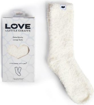 Little Giraffe Dolce Slouchy Lounge Socks in Cream at Nordstrom, Size Medium