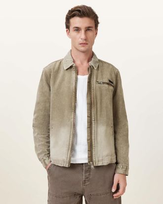 AllSaints Cotton Rothwell Washed Cotton Workwear Jacket, Size: XXL