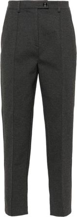 Pinko Slim Fit Cropped Broek met Zakken - Dames - Vrijetijds broeken - Grijs - XS - Broeken