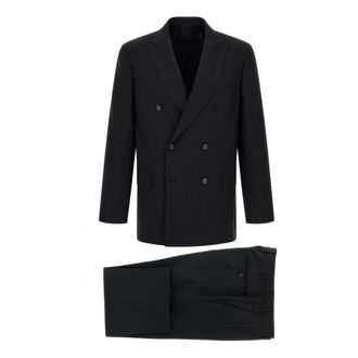 Brioni Kostuums, Heren, Blauw, L, Wol, Lipari Double-Breasted Suit