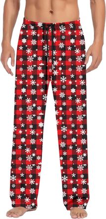 Generic Mens Christmas Print Pyjama Bottoms with Drawstring Festive Sleepwear Loungewear Comfortable Lounge Trousers for Winter Holiday Christmas Idea Pyjama 