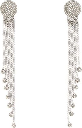 Alessandra Rich Silver Crystal Drop Earrings