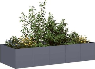 vidaXL Jardinera Acero Gris Antracita 200x80x40 Cm Vidaxl
