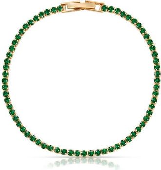 Ettika Minimalist Cubic Zirconia Tennis Bracelet in Green at Nordstrom