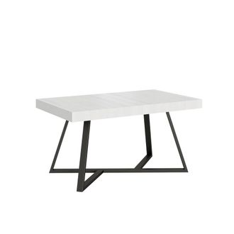 ITYhome Mesa extensible 90x140/400 cm efecto madera, fresno blanco