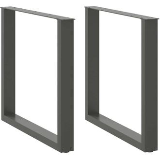 vidaXL Vidaxl - Patas Para Mesa De Comedor En Forma De U (2 Unidades), Antracita, 80 X (72-73) Cm, Acero