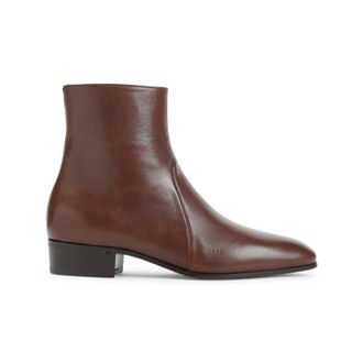 Valentino Garavani Bark Brown Leather Bootie-Uomo