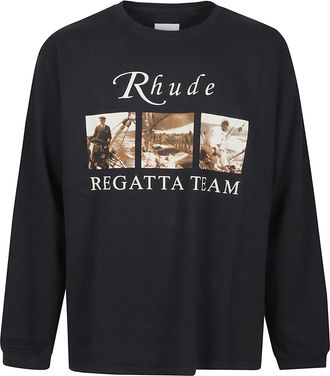 Rhude Usvi Regatta Tour Long Sleeve Cotton T-Shirt