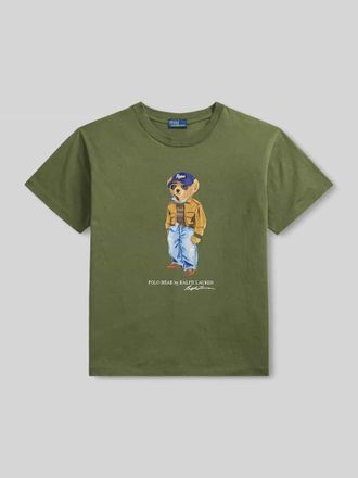 Polo Ralph Lauren Regular Fit T-Shirt mit Polo-Bear-Print Modell BEAR TEE in Oliv, Gr&ouml;&szlig;e XXL