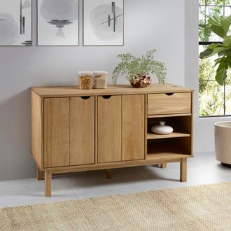 Berkfield Home Sideboard OTTA 114x43x73.5 cm Solid Wood Pine in Brown