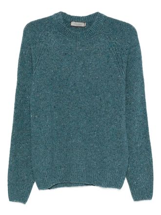 Canali speckled crew-neck sweater - men - Polyamide/Viscose/Wool - 56 - Blue