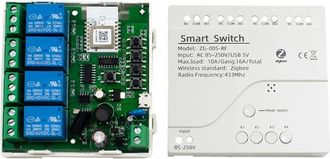 OEM Controlador De Rel&eacute; De Control De Acceso Con Sensor Pasivo Tuya Zigbee De 4 Canales Y Contacto Seco Ac85-250v