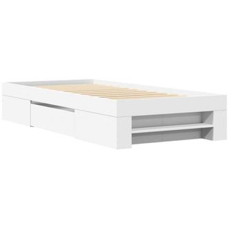 vidaXL Bed Frame without Mattress White 90x200 cm Engineered Wood Vidaxl