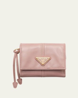Prada Soft Lux Trifold Leather Wallet