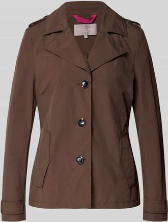 Christian Berg Regular Fit Jacke mit Reverskragen in Dunkelbraun, Gr&ouml;&szlig;e 36