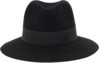 Maison Michel Henrietta Felt Fedora - Dames - Hoeden - Zwart - M - Leer - Accessoires