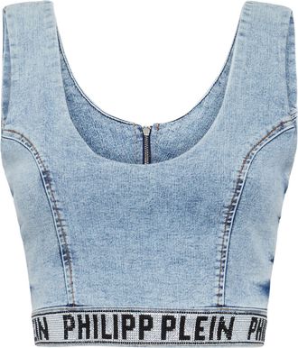 Philipp Plein Denim Top Gothic Plein