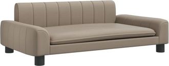 vidaXL Sof&aacute; para ni&ntilde;os de cuero sint&eacute;tico capuchino 90x53x30 cm Vidaxl