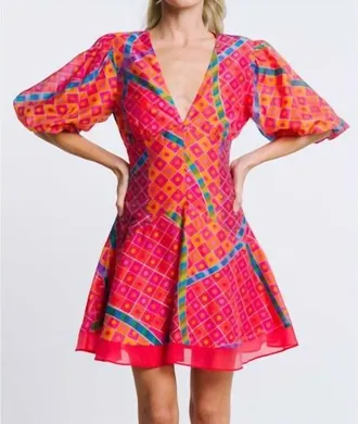 Ciebon Geo Brights Mini Dress In Multicolored